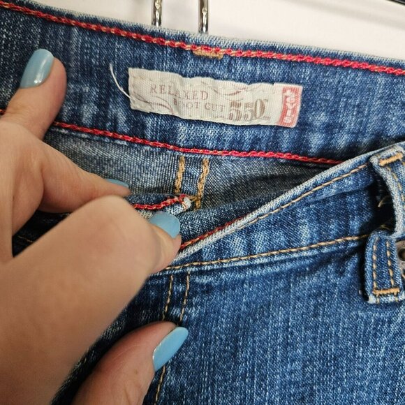 Levis Womens 550 Relaxed Fit Bootcut Jeans Size 12 Medium Blue Denim Casual - Picture 5 of 11